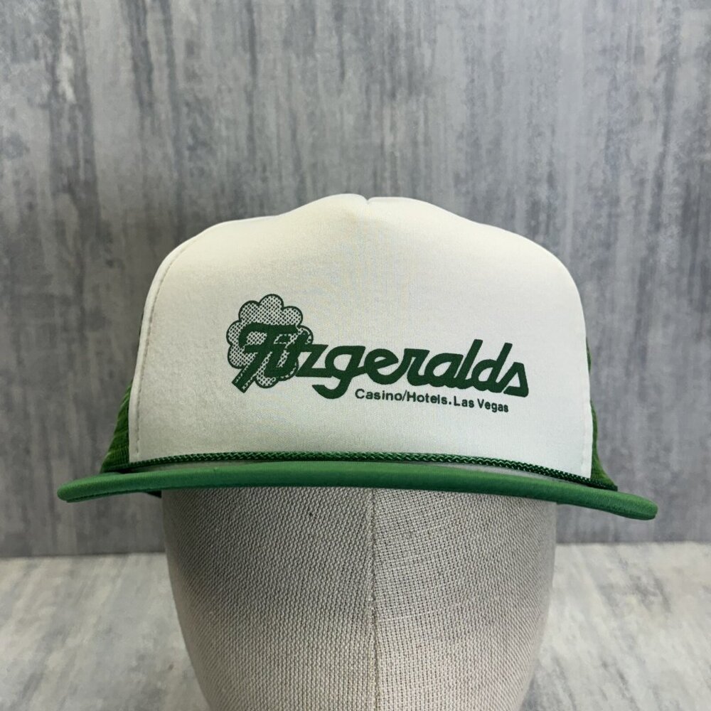 Fitzgeralds Hotel Las Vegas Green Trucker Mesh SnapBack Vtg Hat Cap